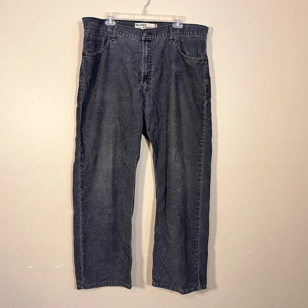 Vintage LEVIS 559 STRAUSS & CO Men's Gray 559 Straight Corduroy Trousers 40x30